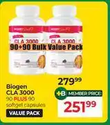 Dis-Chem Biogen CLA 3000 90 Plus 90 Softgel Capsules Value Pack offer