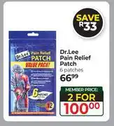 Dis-Chem Dr.Lee Pain Relief Patch 6 Patches-For 2 offer