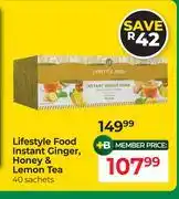 Dis-Chem Lifestyle Food Instant Ginger, Honey & Lemon Tea 40 Sachets offer