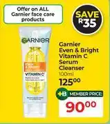 Dis-Chem Garnier Even & Bright Vitamin C Serum Cleanser-100ml offer