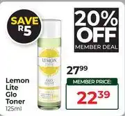 Dis-Chem Lemon Lite Glo Toner-125ml offer