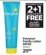 Dis-Chem Everysun Family Lotion SPF50 (2 + 1 Cheapest Free)-100ml offer