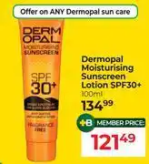 Dis-Chem Dermopal Moisturising Sunscreen Lotion (SPF30+)-100ml offer