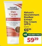 Dis-Chem Nature's Nourishment Rooibos Extract Day Cream SPF15-50ml offer