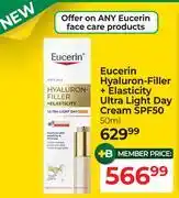 Dis-Chem Eucerin Hyaluron-Filter + Elasticity Ultra Light Day Cream SPF50-50ml offer