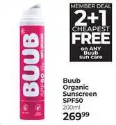 Dis-Chem Buub Organic Sunscreen SPF50 (2 + 1 Cheapest Free)-200ml offer