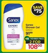 Dis-Chem Sanex Shower Gel-For 2 x 500ml offer
