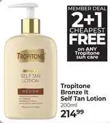 Dis-Chem Tropitone Bronze It Self tan Lotion (2 + 1 Cheapest Free)-200ml offer