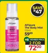 Dis-Chem Afripure The Body Mist-For 2 x 125ml offer