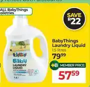 Dis-Chem Baby Things Laundry Liquid-1.5Ltr offer