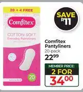 Dis-Chem Comfitex Pantyliners-For 2 x 20 Pack offer