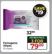 Dis-Chem Femagene Wipes-For 3 x 10 Wipes Pack offer