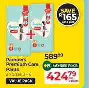 Dis-Chem Pampers Premium Care Pants (Sizes 3-6)-Per 2 Pack offer