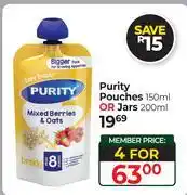 Dis-Chem Purity Pouches150ml Or Jars 200ml-For 4 offer