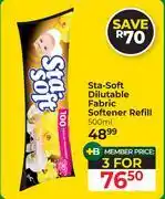 Dis-Chem Sta-Soft Dilutable Fabric Softener Refill-For 3 x 500ml offer