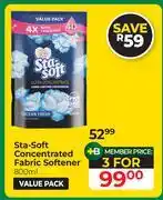 Dis-Chem Sta-Soft Concentrated Fabric Softener-For 3 x 800ml offer