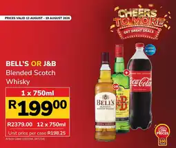 Jumbo Bell's or J&B Blended Scotch Whisky offer