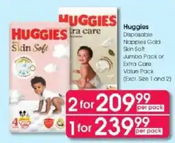 Clicks Huggies Disposable Nappies Gold Skin Soft offer