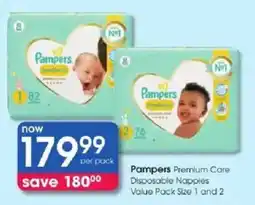 Clicks Pampers Premium Care Disposable Nappies offer