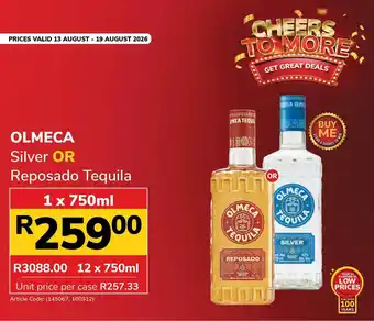 Olmeca Silver or Reposado Tequila