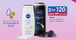 Clicks Nivea Shower Oil 300 ml or Shower Gel 500 ml offer