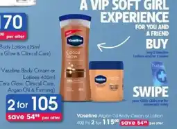 Clicks Vaseline Cocoa Glow Body Lotion offer