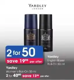 Clicks Yardley English Blazer Roll-On 50 ml offer