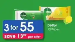 Clicks Dettol 10 Wipes offer