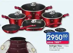 Clicks Berlinger Haus 11-Piece Non-Stick Burgundy Cookware Set offer