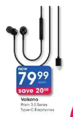Clicks Volkano Prism 3.0 Series Type-C Earphones offer