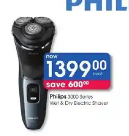 Clicks Philips 3000 Series Wet & Dry Electric Shaver offer