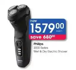 Clicks Philips 3000 Series Wet & Dry Electric Shaver offer