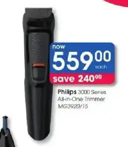 Clicks Philips 3000 Series All-in-One Trimmer offer