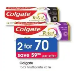 Clicks Colgate Total Toothpaste offer