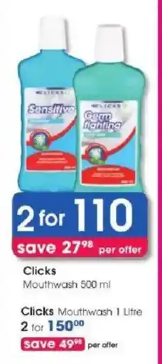 Clicks Clicks Mouthwash offer