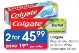 Clicks Colgate Toothpaste offer