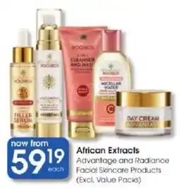 Clicks African Extracts Advantage and Radiance Facial Skincare Products offer