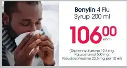 Clicks Benylin 4 Flu Syrup offer