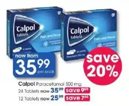 Clicks Calpol Paracetamol 500 mg offer