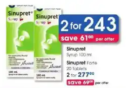 Clicks Sinupret Syrup offer