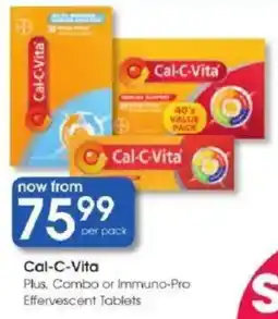 Clicks Cal-C-Vita Plus, Combo or Immuno-Pro Effervescent Tablets offer