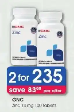 Clicks GNC Zinc offer