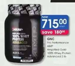 Clicks GNC AMP Amplified Gold 100% Whey Protein Advanced offer