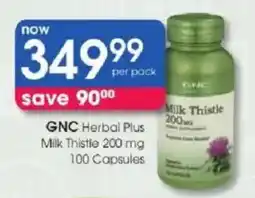 Clicks GNC Herbal Plus Milk Thistle 200 mg offer