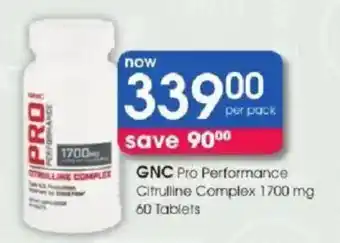 Clicks GNC Pro Performance Citrulline Complex 1700 mg offer