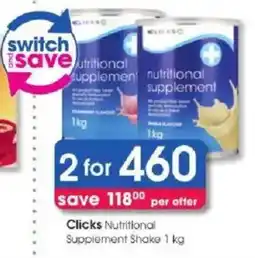 Clicks Clicks Nutritional Supplement Shake offer