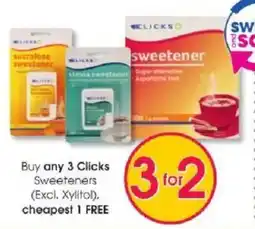 Clicks Clicks Sweeteners offer