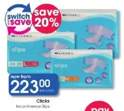 Clicks Clicks Incontinence Slips offer