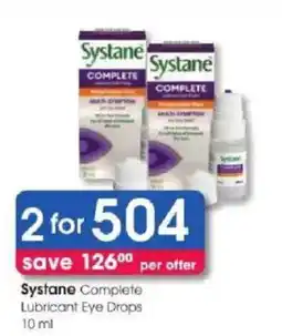 Clicks Systane Complete Lubricant Eye Drops offer