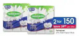 Clicks Twinsaver 3-Ply Toilet Paper offer